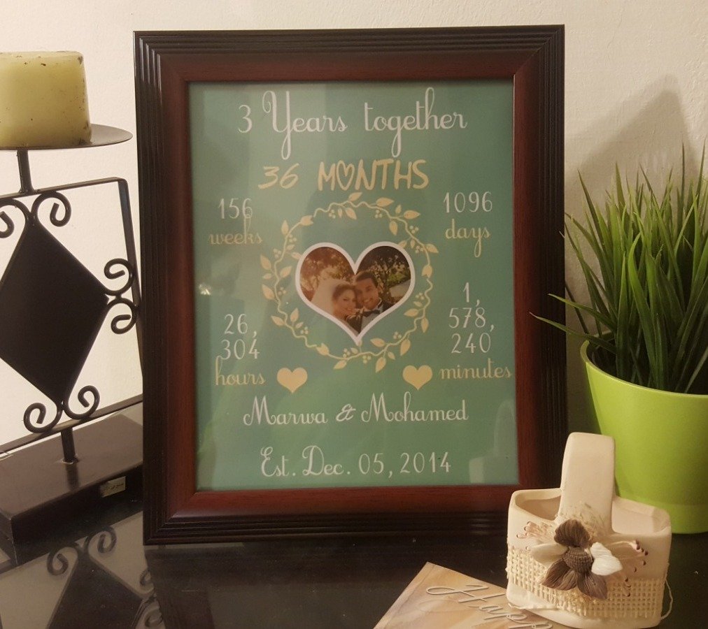 Anniversary Frame With calculating months, days, hrs and minutes / إطار الذكرى مع حساب الأشهر والأيام والساعات والدقائق