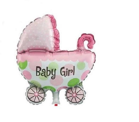 Baby Girl Carriage Balloon / بالون بيبى جيرل عربة أطفال