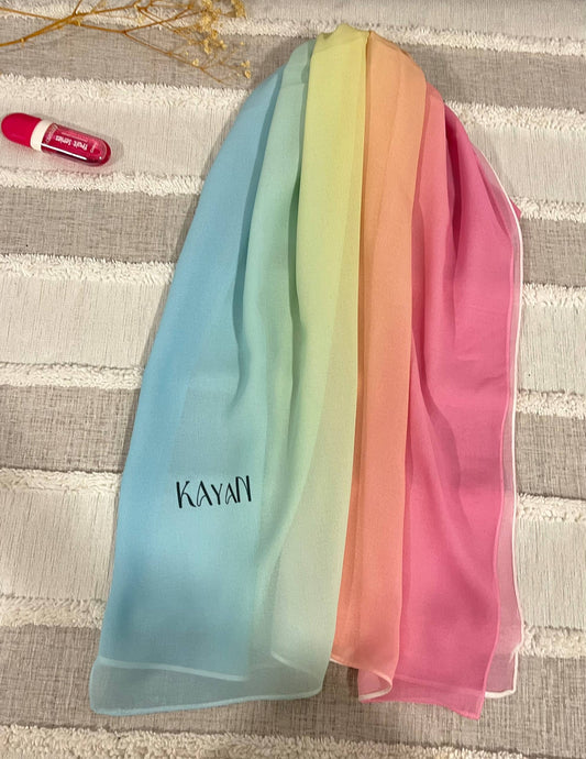Gradient Crepe Scarf / إيشارب كريب متدرج الألوان