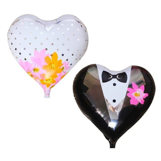Heart Shaped Bride and Groom Balloons / مجموعة بالونات قلب