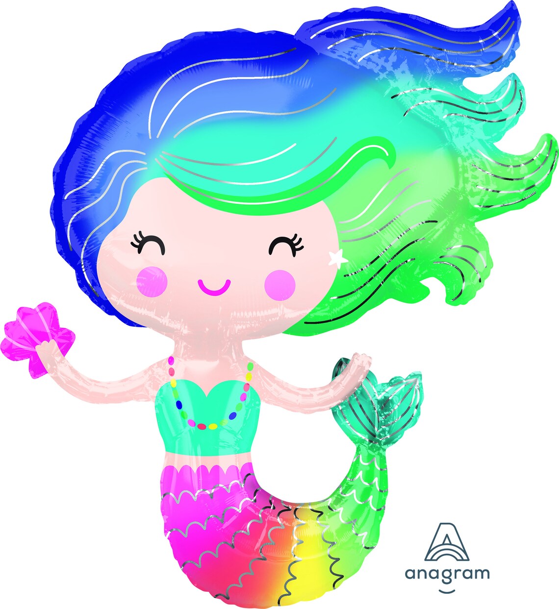 Rainbow Mermaid Balloon / بالون حورية البحر