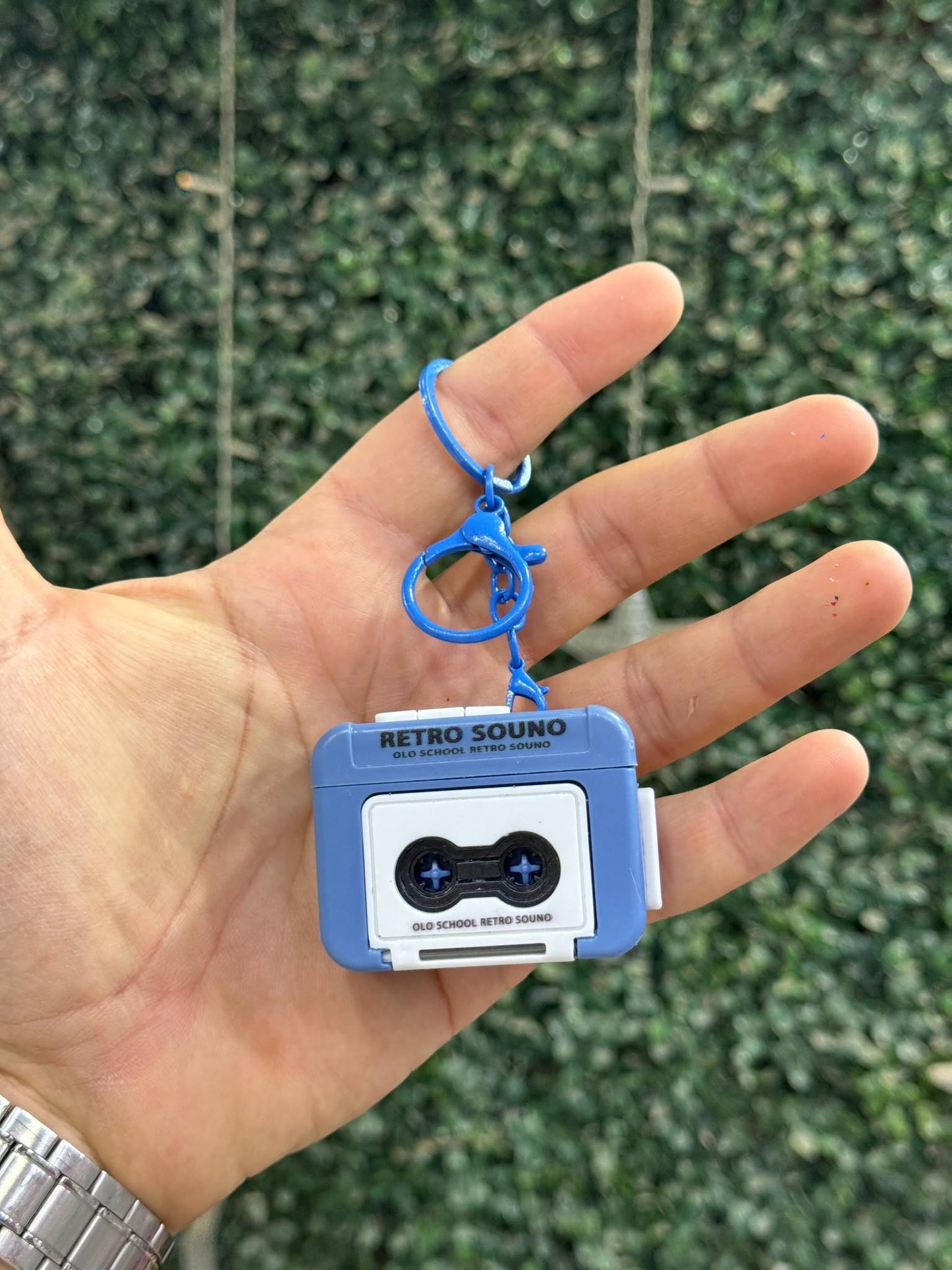 Cassette-Style Voice Recorder Keychain / ميدالية مفاتيح على شكل كاسيت
