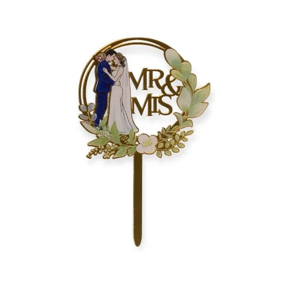 Mr & Mrs Wedding Cake Topper Acrylic / كيك توبر