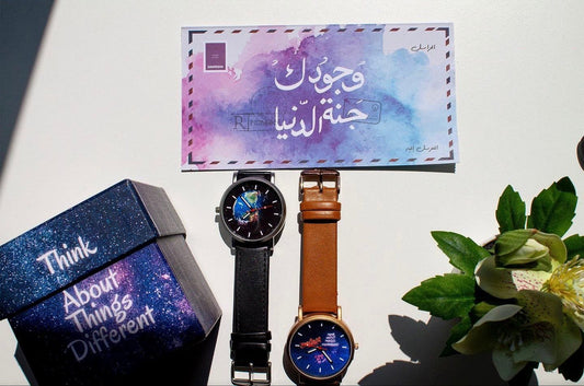 Black Leather Watch / ساعة جلد